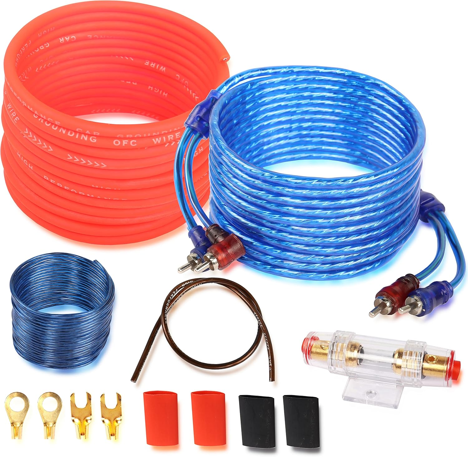 Kit de Cables de Audio para Automovil 1500 Watts Subwoofer Calibre 10 Amp