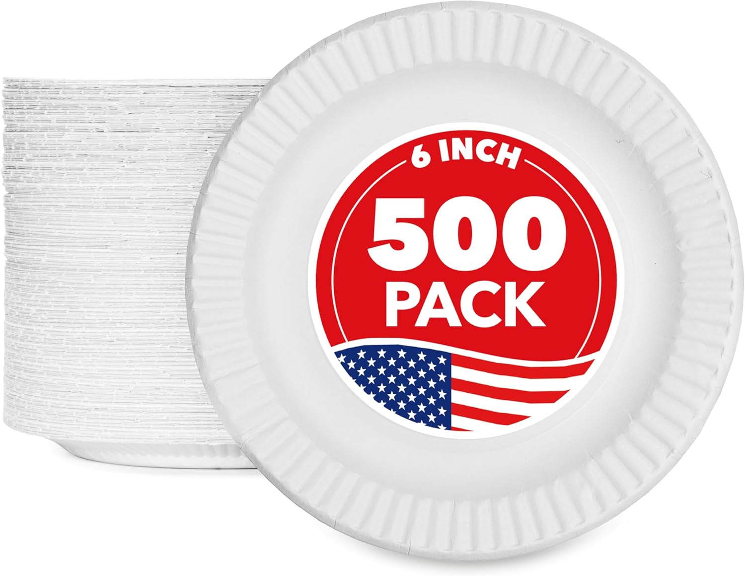 Stock Your Home 6-Inch Paper Plates Uncoated, Everyday Disposable Dessert Plates 6