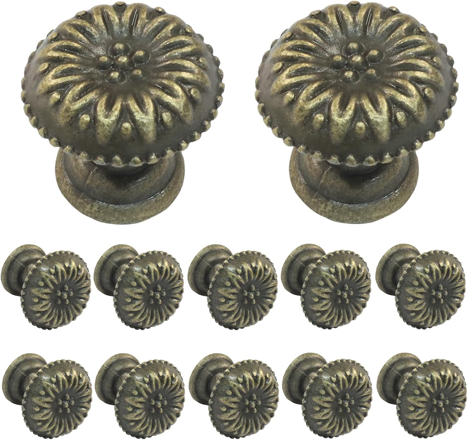 12 Pack Mini Jewelry Box Knobs, Small Vintage Drawer Pulls Knobs, Bronze Cabinet Knob Dresser Handle for Kitchen, Cabinet, Closet, Cupboard