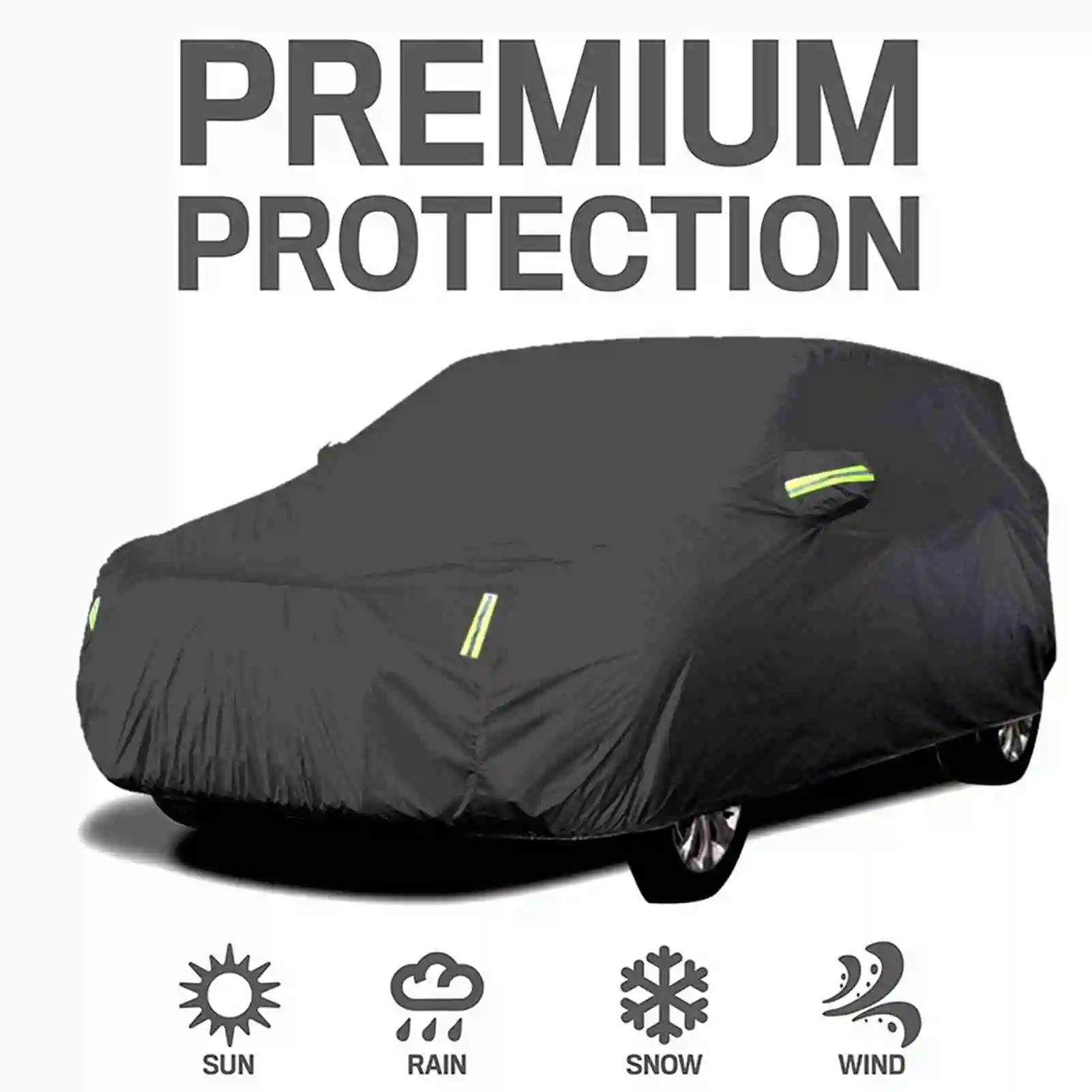 Car Cover Full Sedan Covers with Reflective Strip Sunscreen Dustproof&Waterproof UV Scratch-Resistant XXL