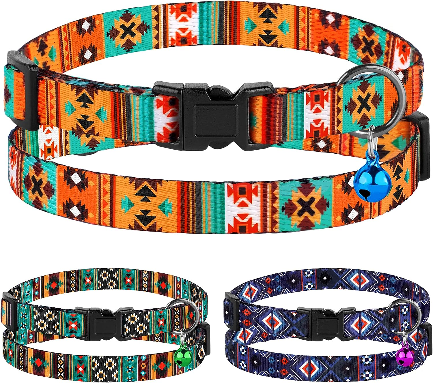 Cat Collar Breakaway 2PCS Adjustable Pattern Tribal Aztec Southwest Safety Pe... - Picture 8 of 13
