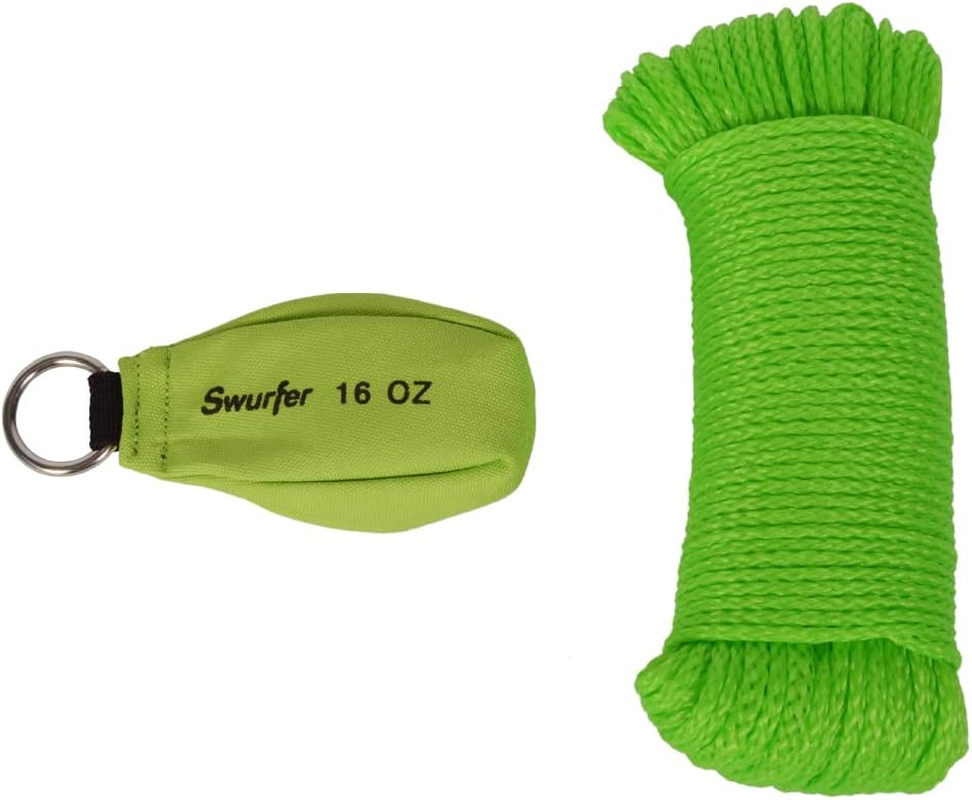 Swurfer Throw Weight & 150' Line Kit for Arborists, Tree Climbing & Tree Swing Installation - Bright Quality Arborist Equipment Kit