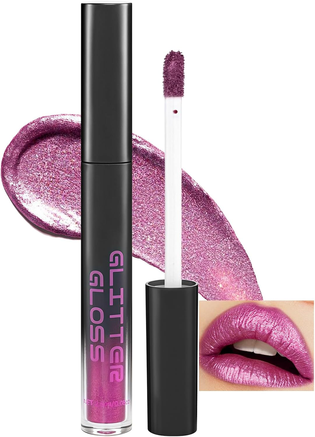 DAGEDA Metallic Shimmer Glitter Lip Gloss, High-Shine & Non-Sticky Glitter Li... - Picture 9 of 14