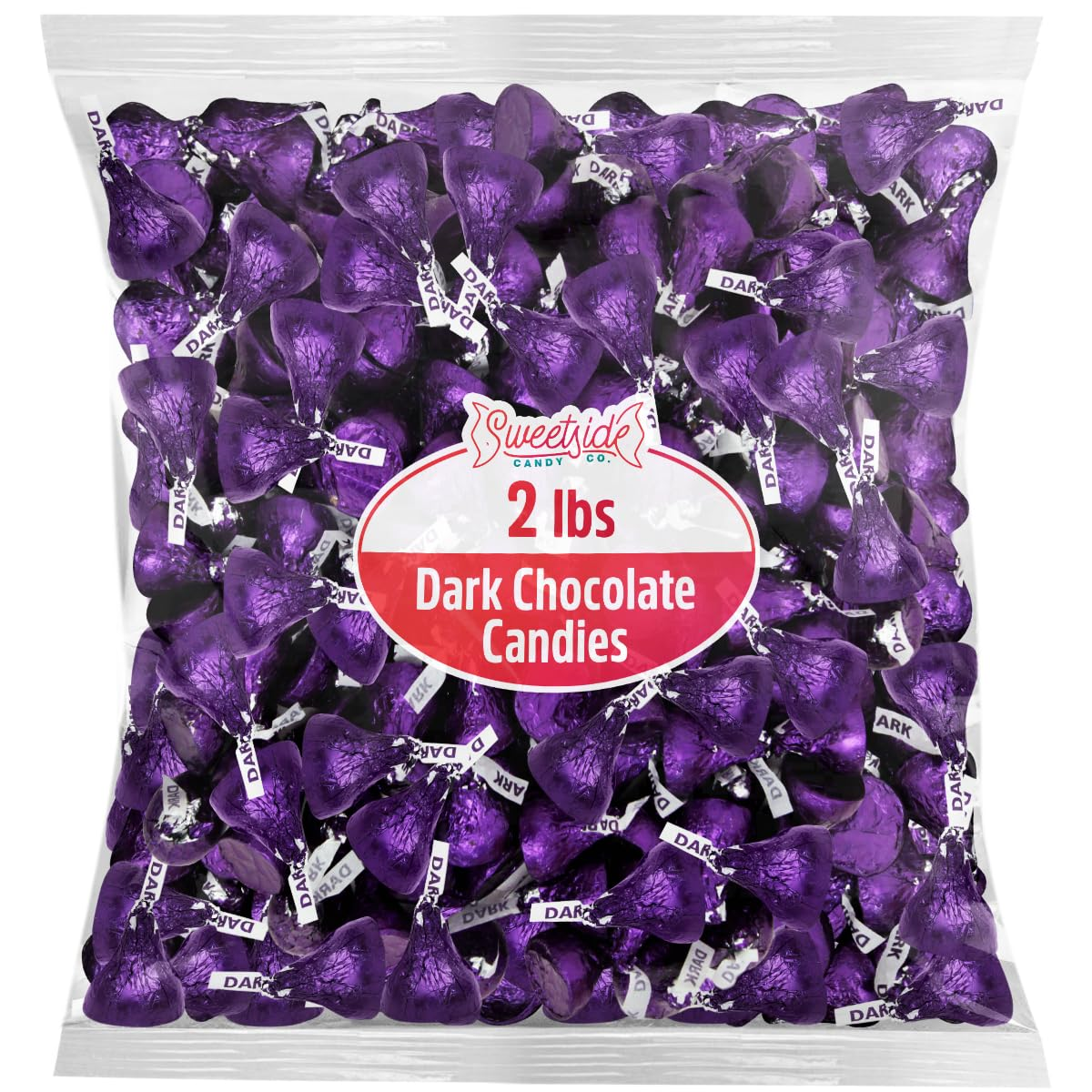 Kisses Special Dark Chocolate - 2 LB (Approx. 200 Pcs) - Bulk Individually Wrapped Purple Foil Candy
