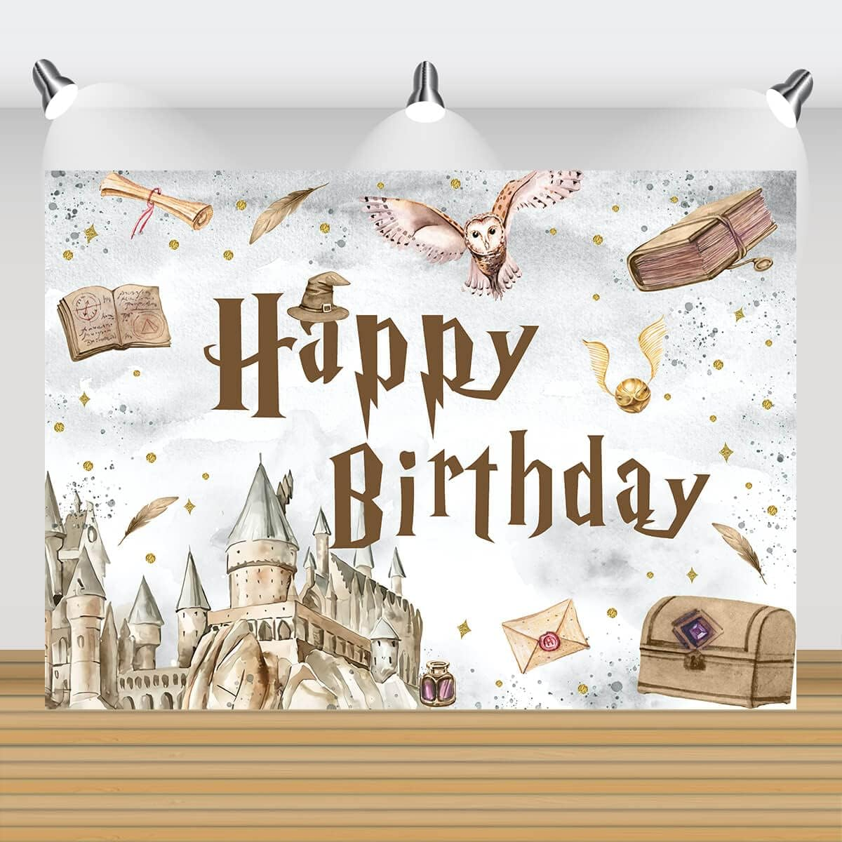 Wizard Birthday Backdrop for Boys Girls Witch Wizard Magic School Happy Birth... - Picture 4 of 13