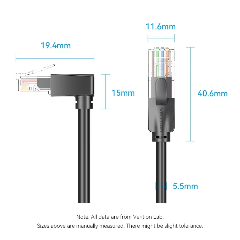 Ethernet Cable Cat6 UTP 90 Degree Downard Right Angle Patch Cord for Laptop Router TV Box Printer USB HUB RJ45 Internet