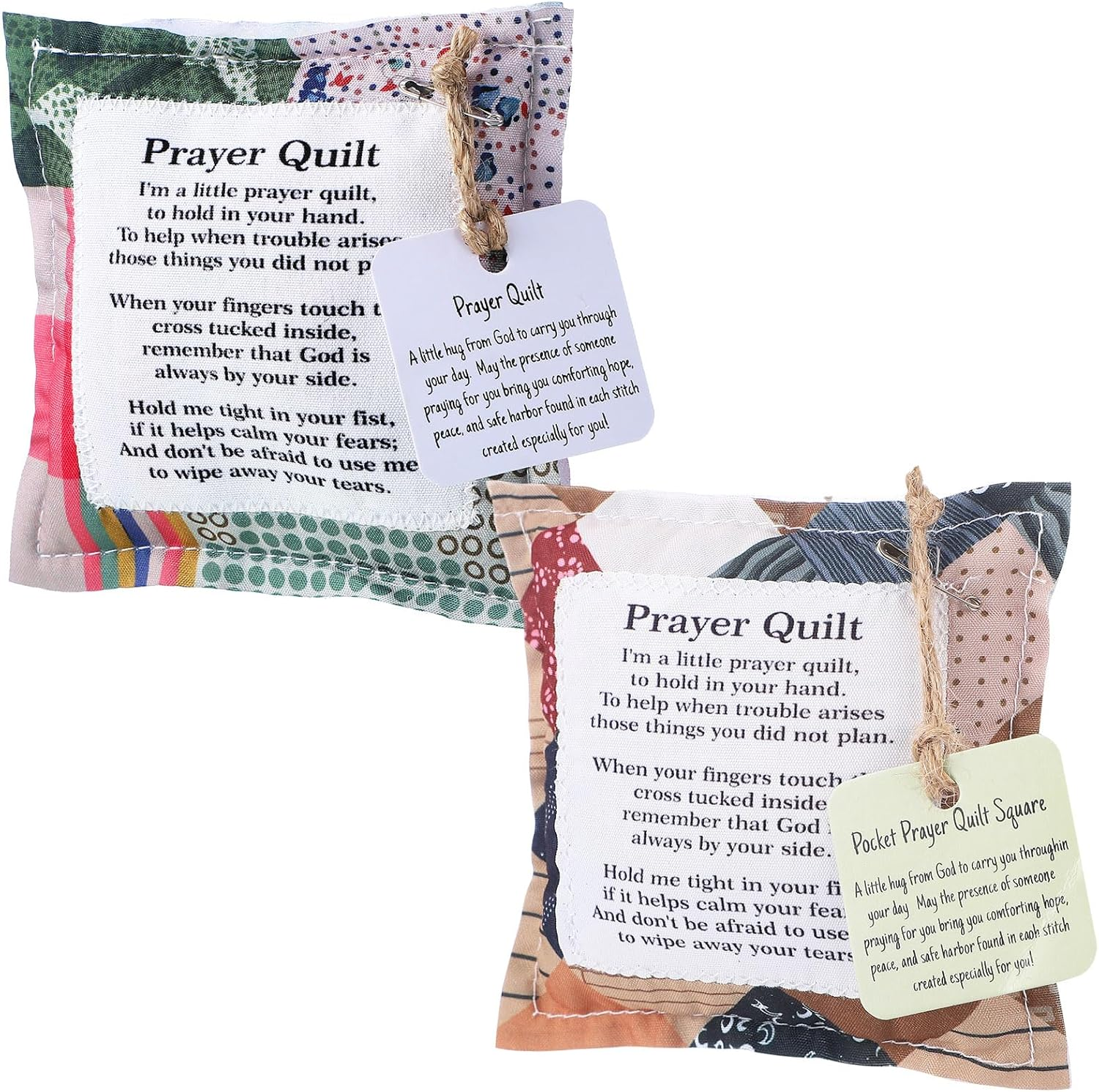 Prayer Quilt Set with Cross - Mini Scripture Quilts for Encouragement and Gifts
