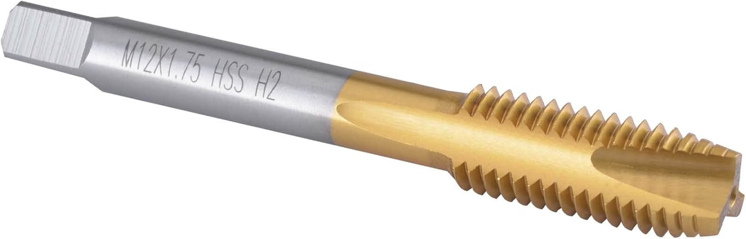 M12 HSS Titanium Coated Spiral Point Tap with 1.75 Pitch