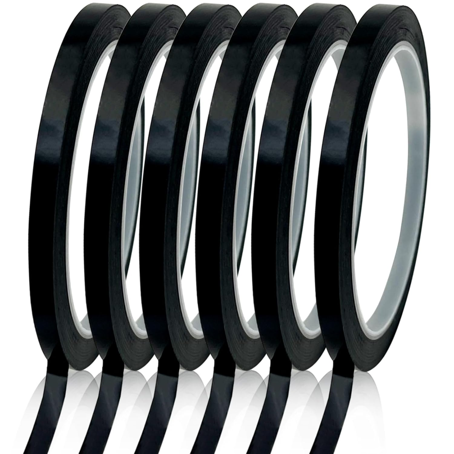 6 Rolls Black Pinstripe Vinyl Tape, 1/4 Thin Dry Erase Whiteboard Grid Marking T