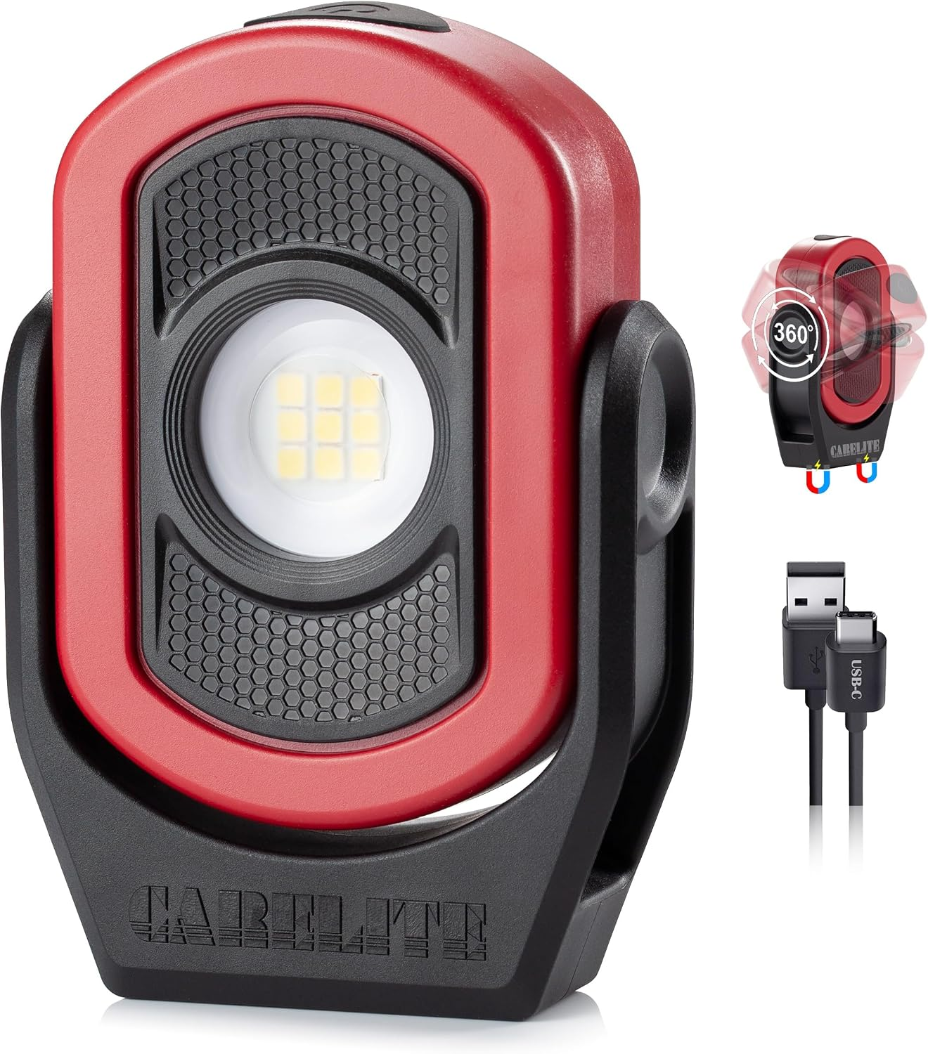 Magnetic Work Light 780 Lumen Pocket Light Rechargeable 3000mAh Red