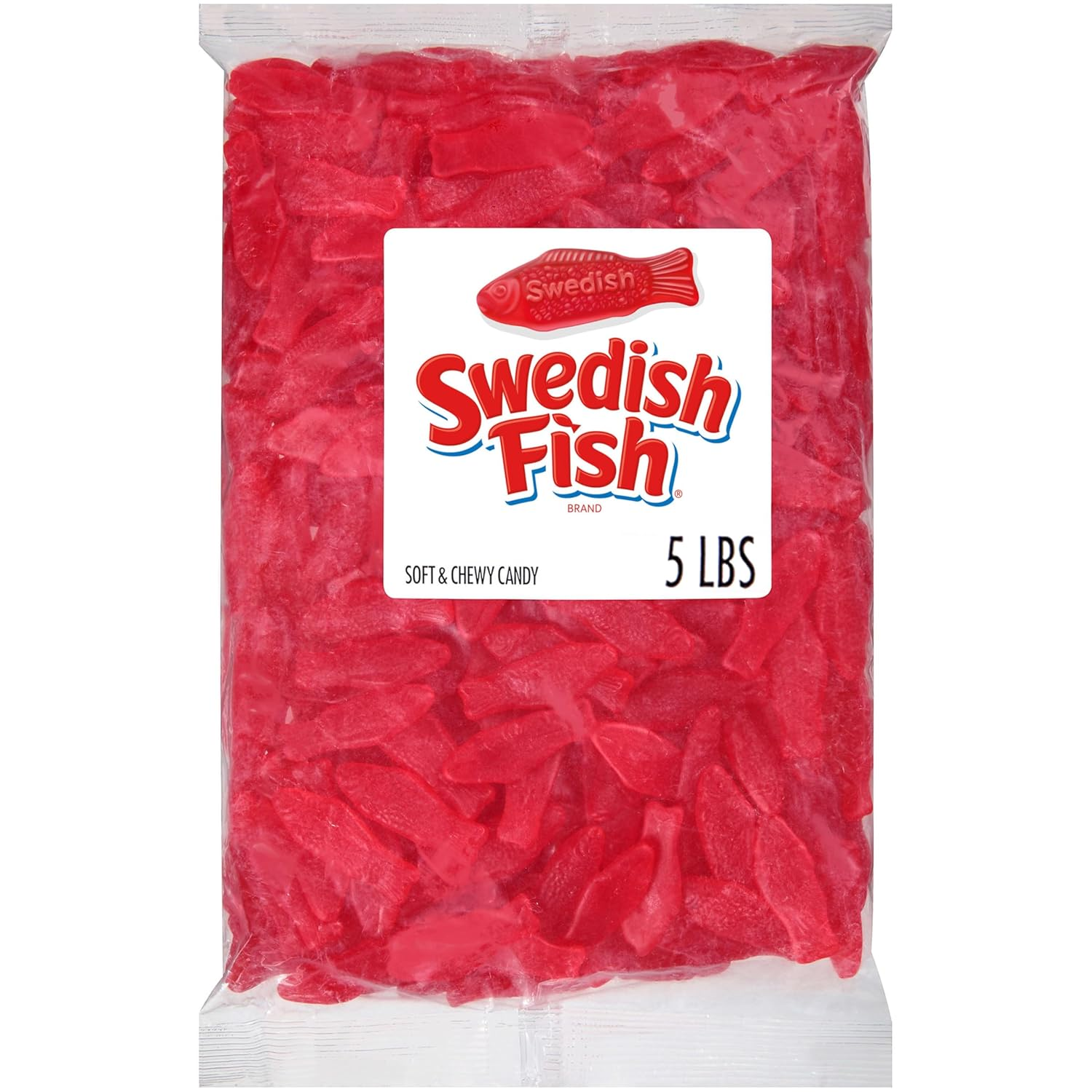 SWEDISH FISH Soft & Chewy Gummy Candy, Bulk Candy, 5 Lb