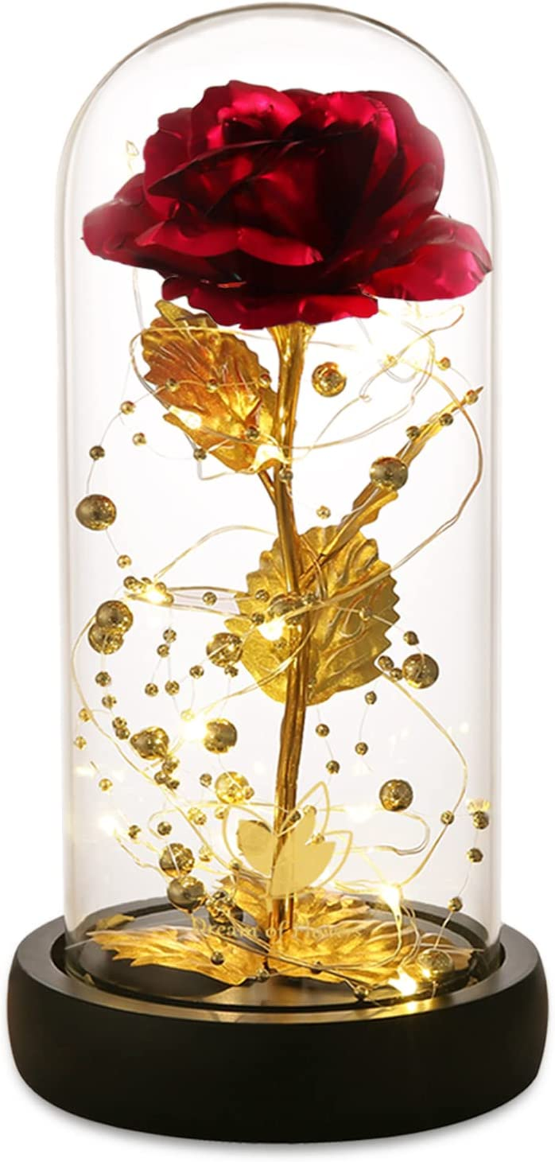 Blue Roses Enchanted Rose In Glass Dome - Beauty And The Beast Inspired ...