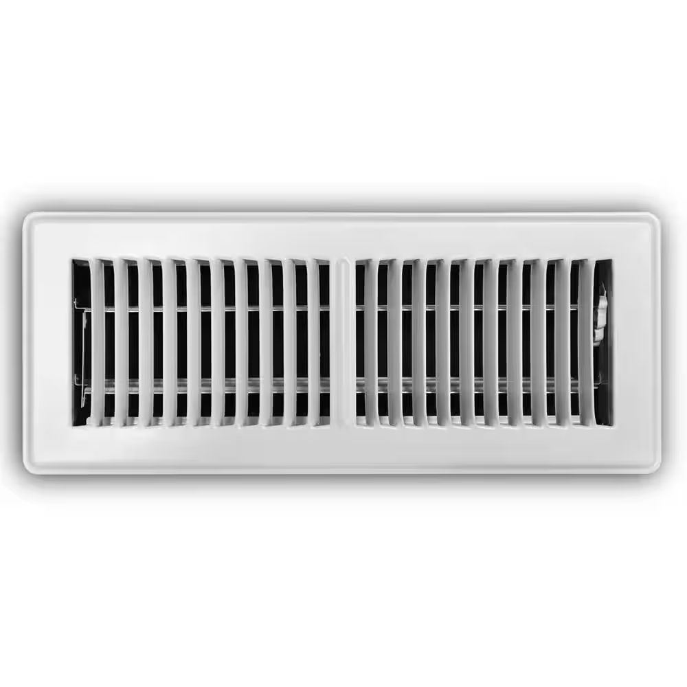 4 In. X 12 In. Floor Register, White
