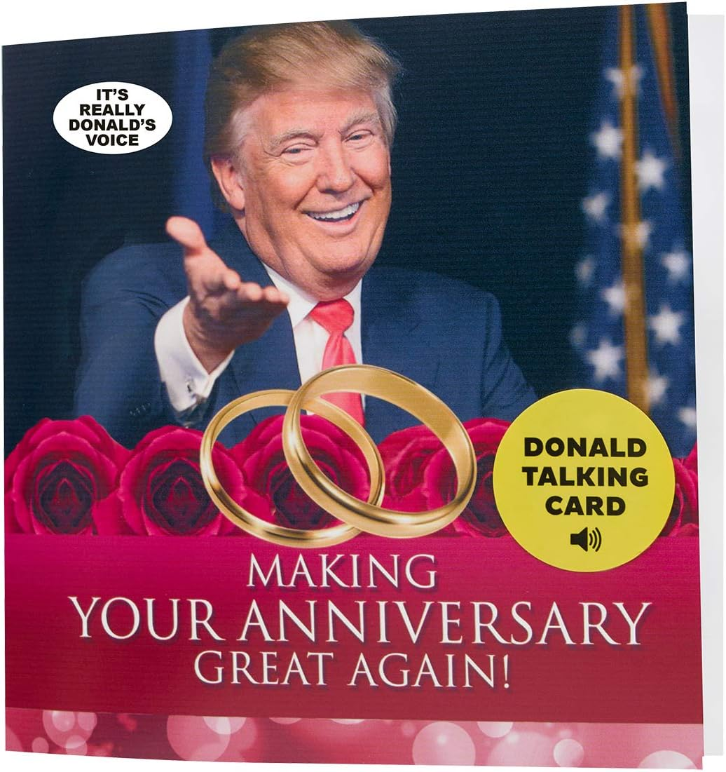 OUR FRIENDLY FOREST Talking Trump Anniversary Card - Authentic Voice Recording 