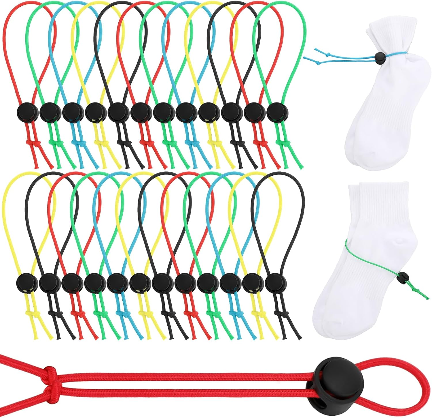 50 Pcs Sock Clips for Laundry Locks Your Socks Holder Stocking Tie Clips Stocking Organizer for Washing Machine and Dryer