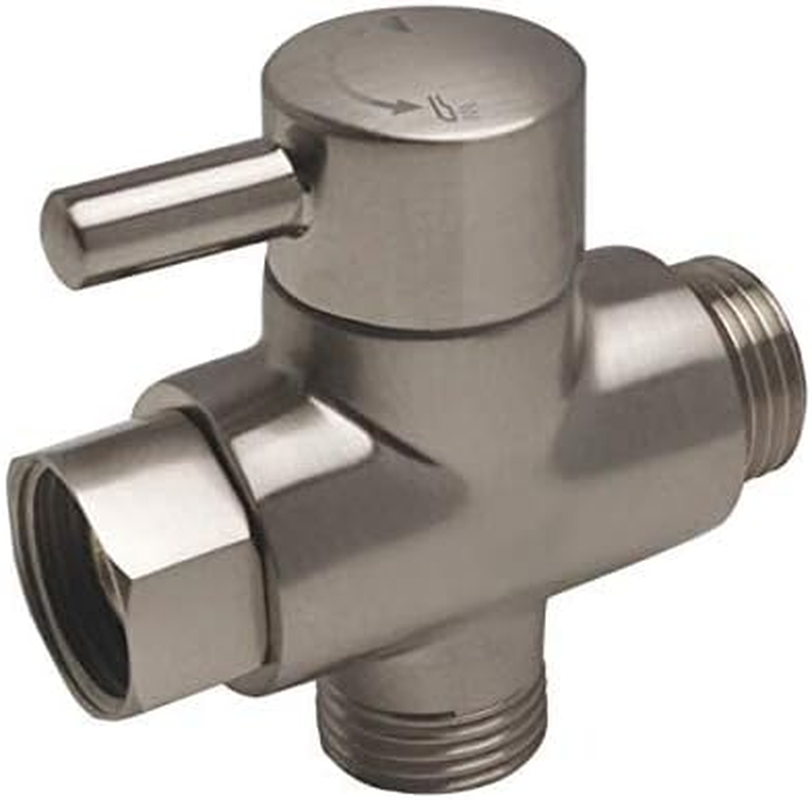 3-Way Shower Arm Diverter With Handheld Mount - Brushed Nickel Solid Metal Shower System Replacement (G1/2 Thread)