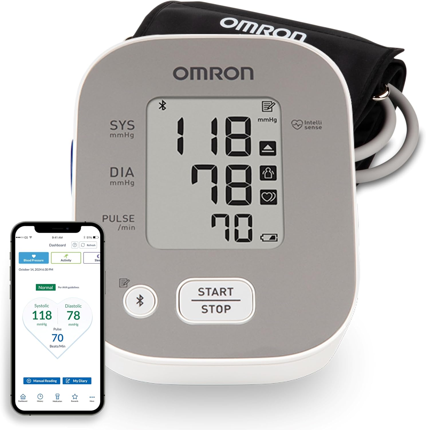 OMRON Bronze Upper Arm Blood Pressure Monitor, Clinically Validated, Medical Grade, FDA Cleared, FSA/HSA Eligible, Uses OMRON Connect App for Unlimited Free Measurements