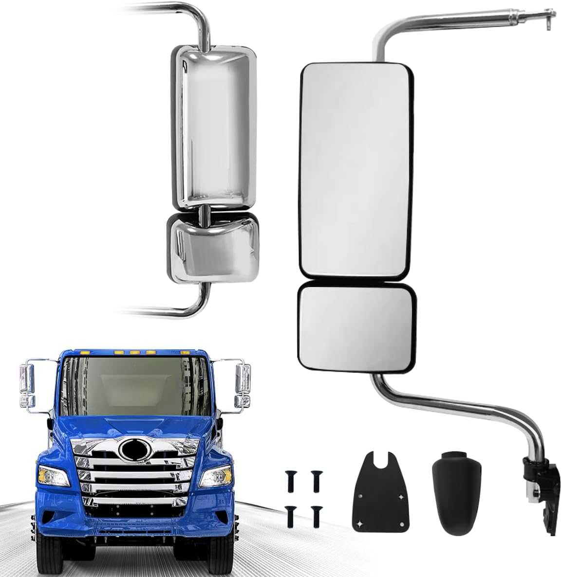 Chrome Door Mirror Fit for 2011+ Hino 238 258 268 338 Semi Trucks Left Driver Side