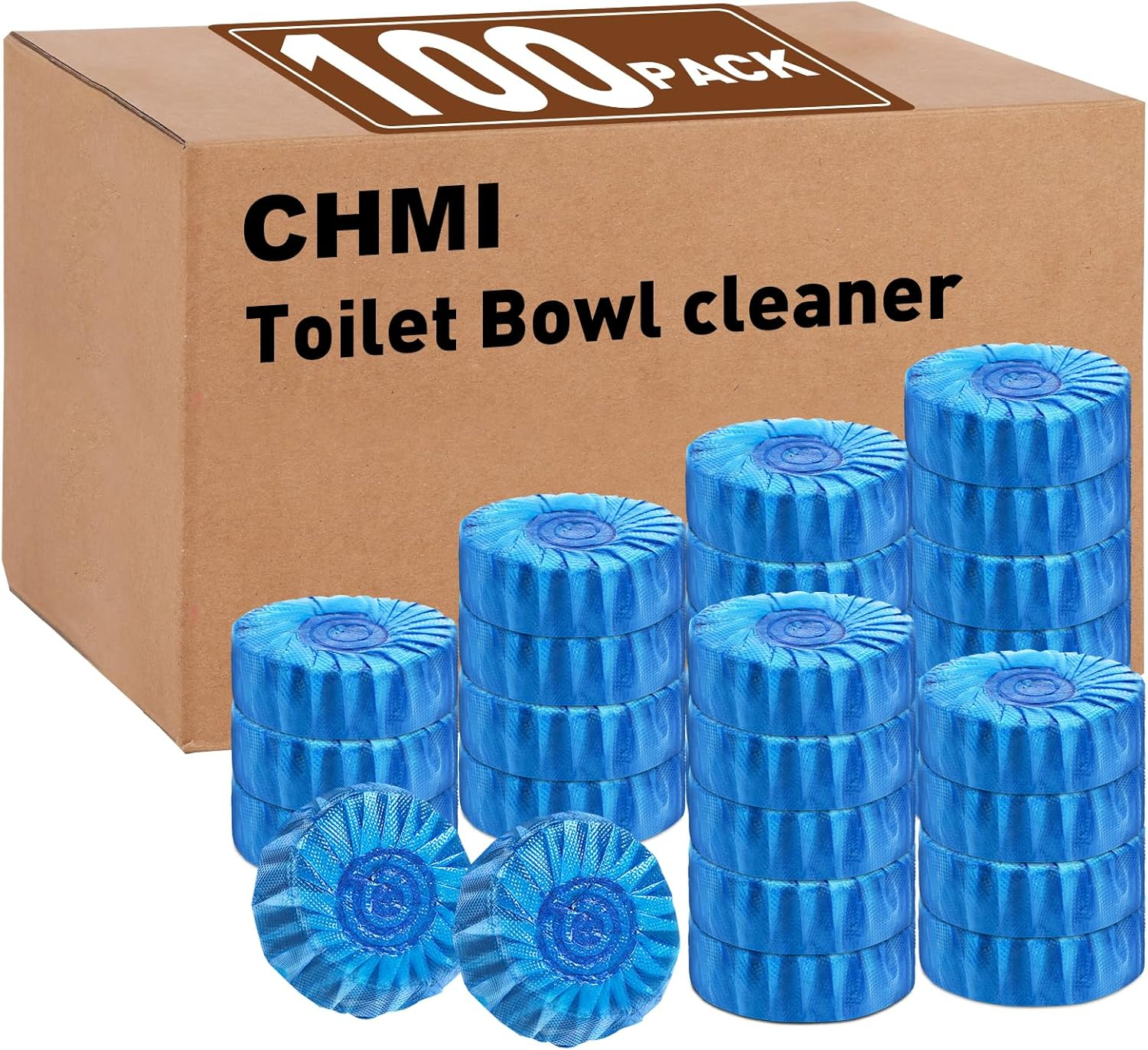 100 Pack Toilet Bowl Cleaner Tablets, Long-Lasting Bathroom Toilet Tank Cleaner.(Blue)