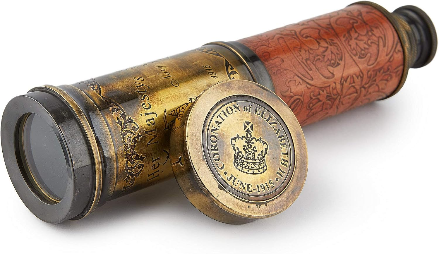 Vintage Brass Pirate Spyglass Telescope 20 Inch – Powerful 20X Magnification, Antique Nautical Maritime Telescope for Adults, Sailors, Travelers, Home Décor & Unique Gift for Men