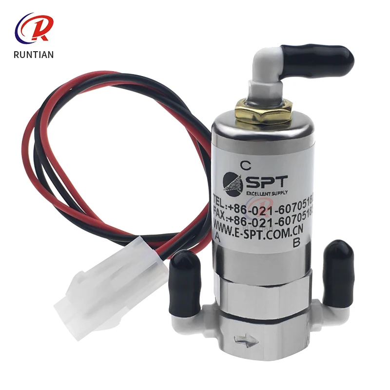 2pcs Original Solenoid Valve for Allwin Solvent Printer SPT 24V 5.5W 8W Straight Bend 3-way Solenoid Valve for Printer
