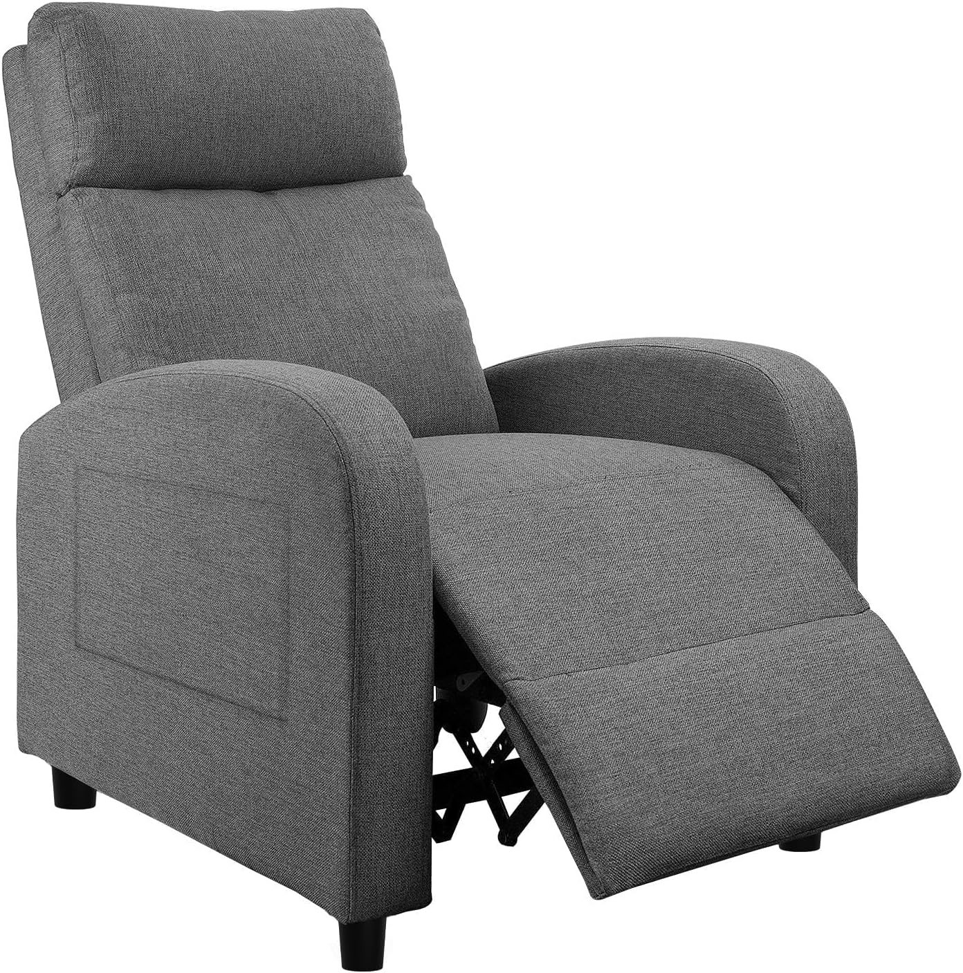 Recliner Chair Adjustable Home Theater Single Recliner Sofa Furniture with Thick Seat Cushion and Backrest Modern Living Room Recliners (Fabric, Aurora Grey)
