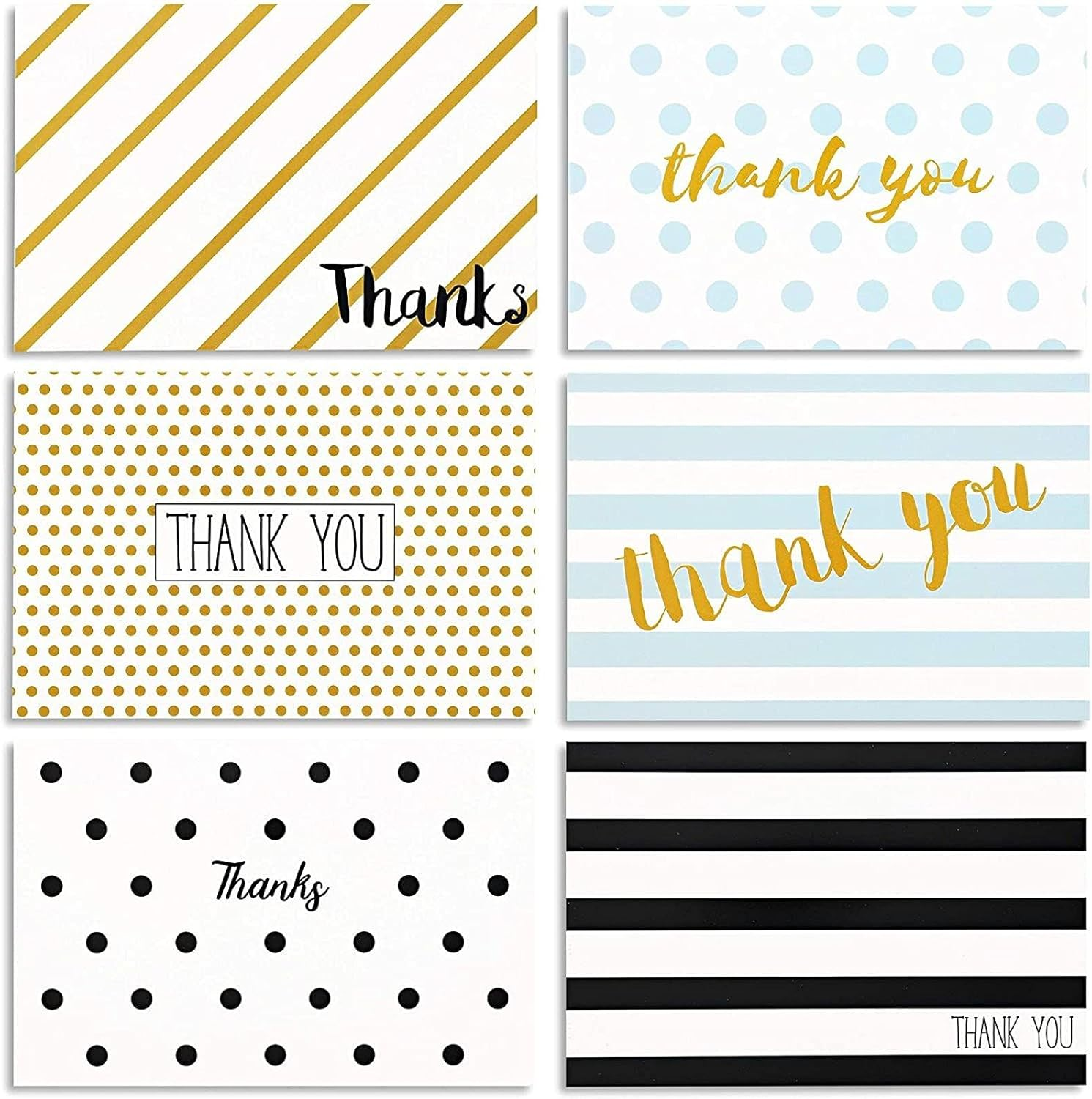 48 Retro Thank You Cards with Envelopes - 4 x 6 Inches, 48-Pack