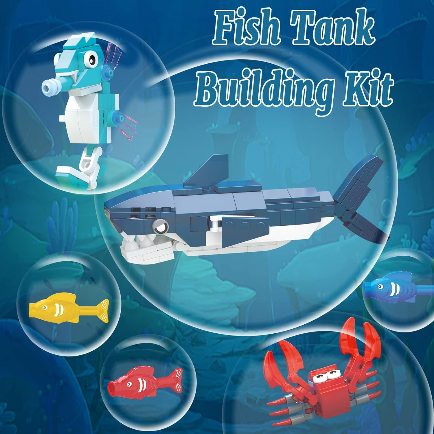 Creator Shark Fish Tank Building Kids Toys Set with Light, Shark Building Con... - Picture 4 of 14