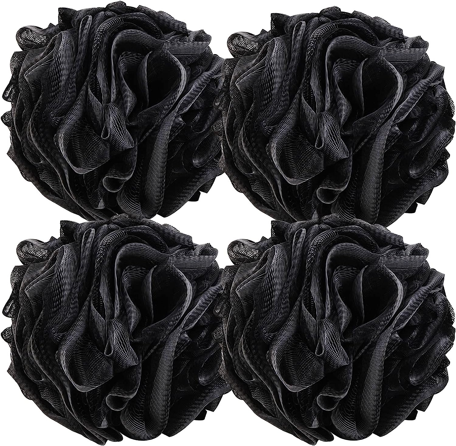4 Pieces Large Loofah Sponge Shower Puff Bath Scrunchie 75G/Pc Shower Sponge Body Loofahs Pouf Mesh Pouf for Body
