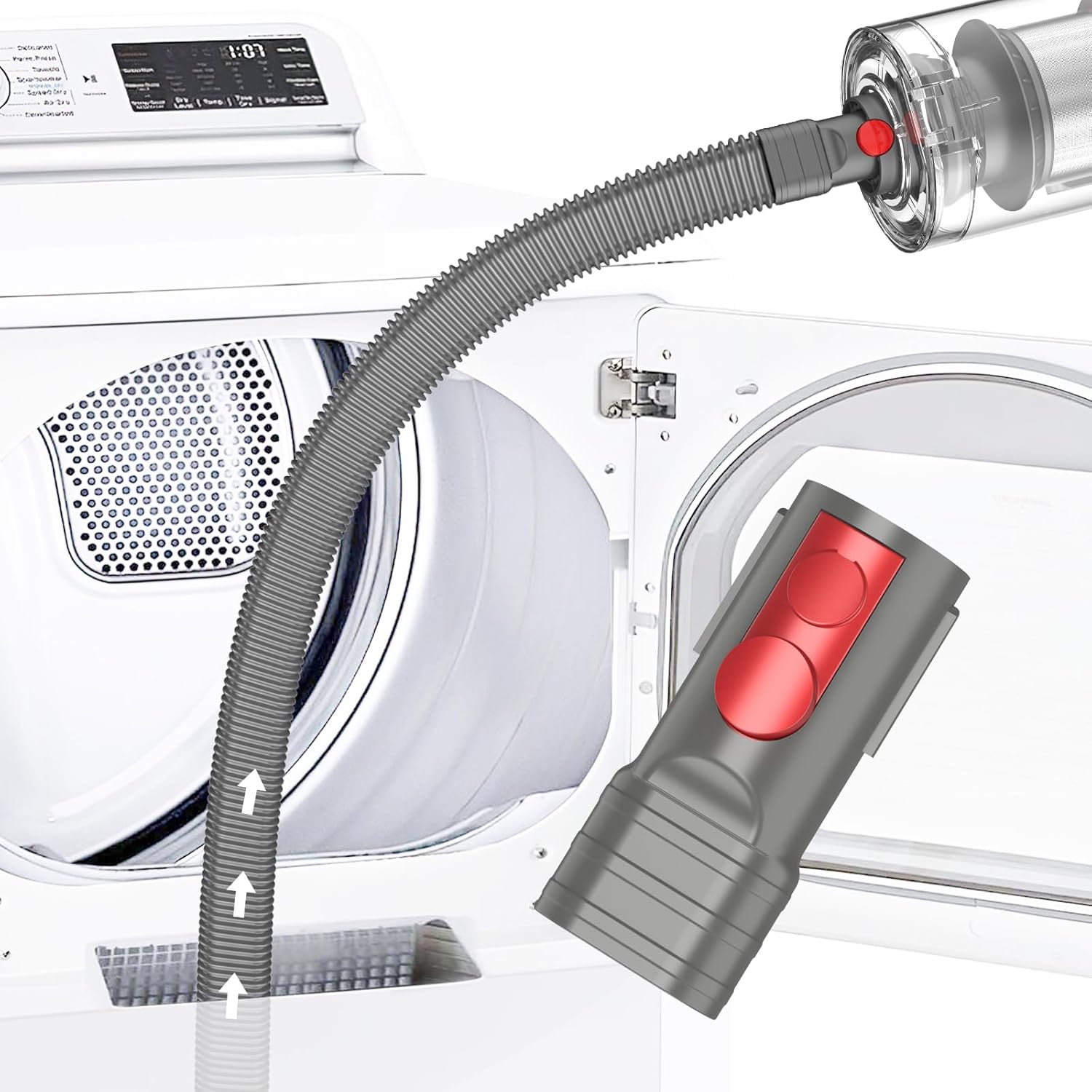 Sealegend Dryer Vent Cleaner Kit Compatible with Dyson Dryer Lint Vacuum Attachment Removes Deep Lint Adapter Compatible with Dyson V7 V8 V10 V11 V12 V15 Etc Cordless Vacuum Cleaner Accessories