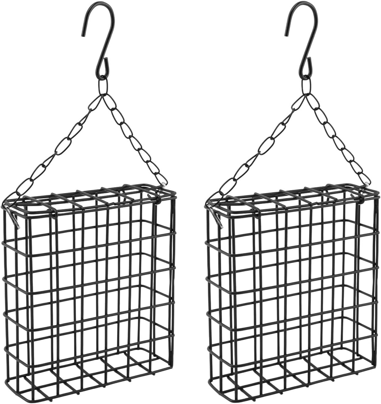 Cage Bird Feeder 2PCS Outdoor Suet Wild Bird Feeder Single Suet Cake Capacity 