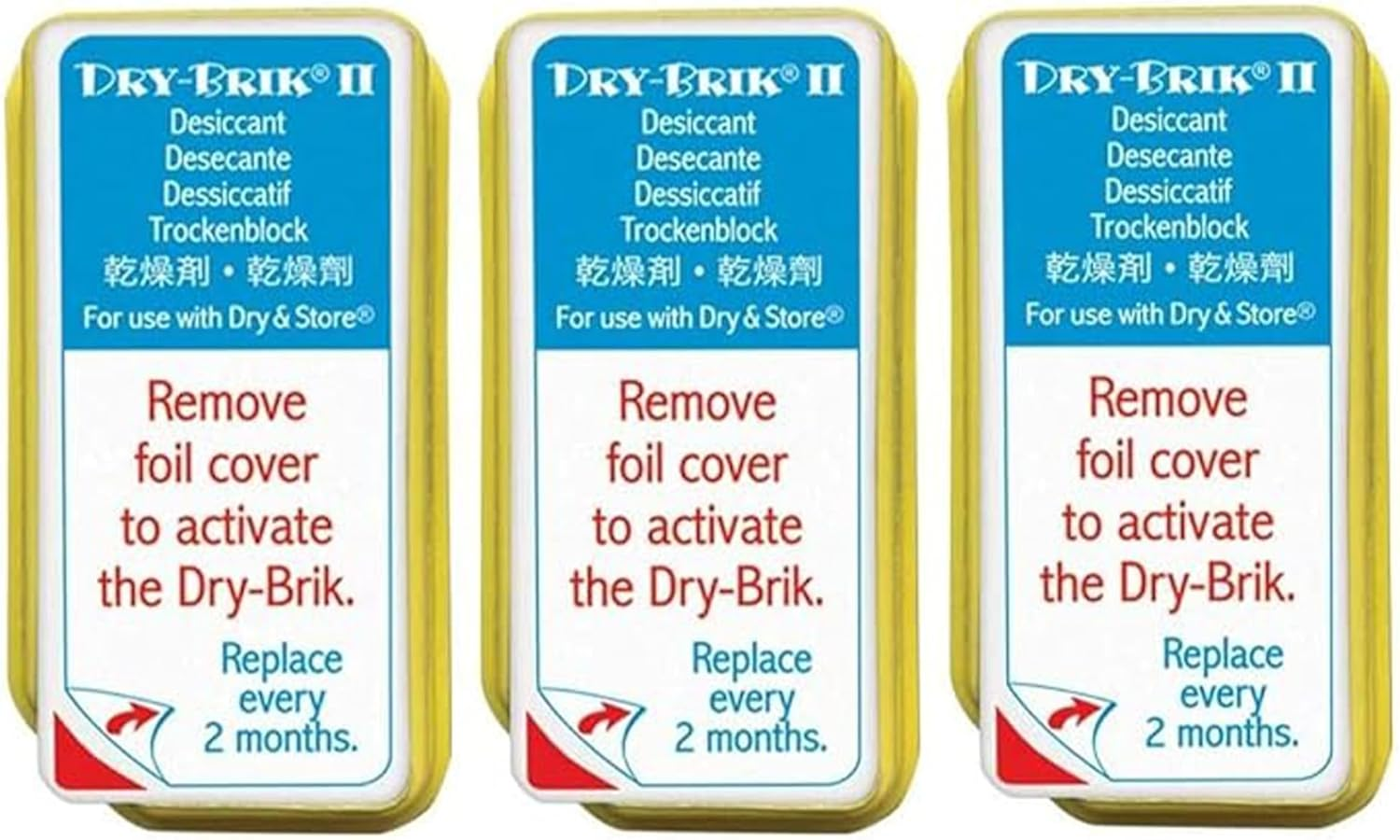 Dry-Brik® II Desiccant Blocks - 3 Blocks (1 Pack of 3 Blocks)| Replacement