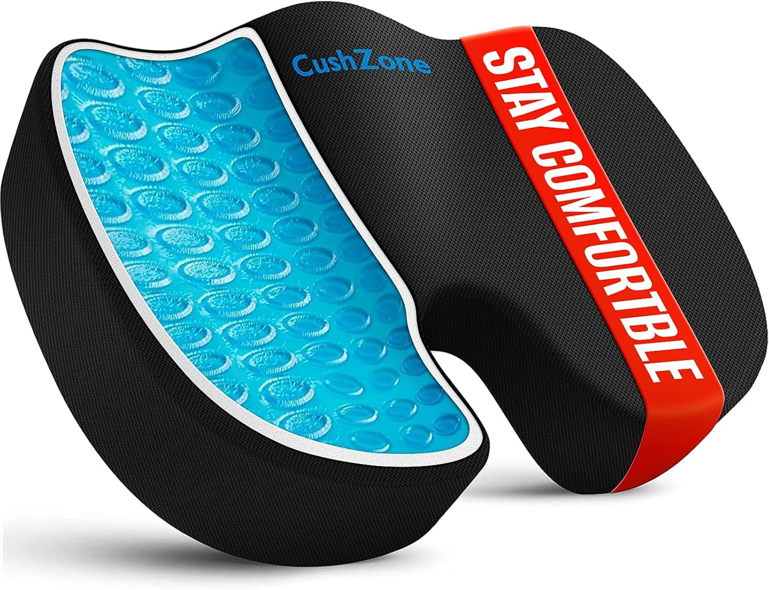 Office Chair Seat Cushion, Cooling Gel Enhanced Memory Foam Cushion for Long Si