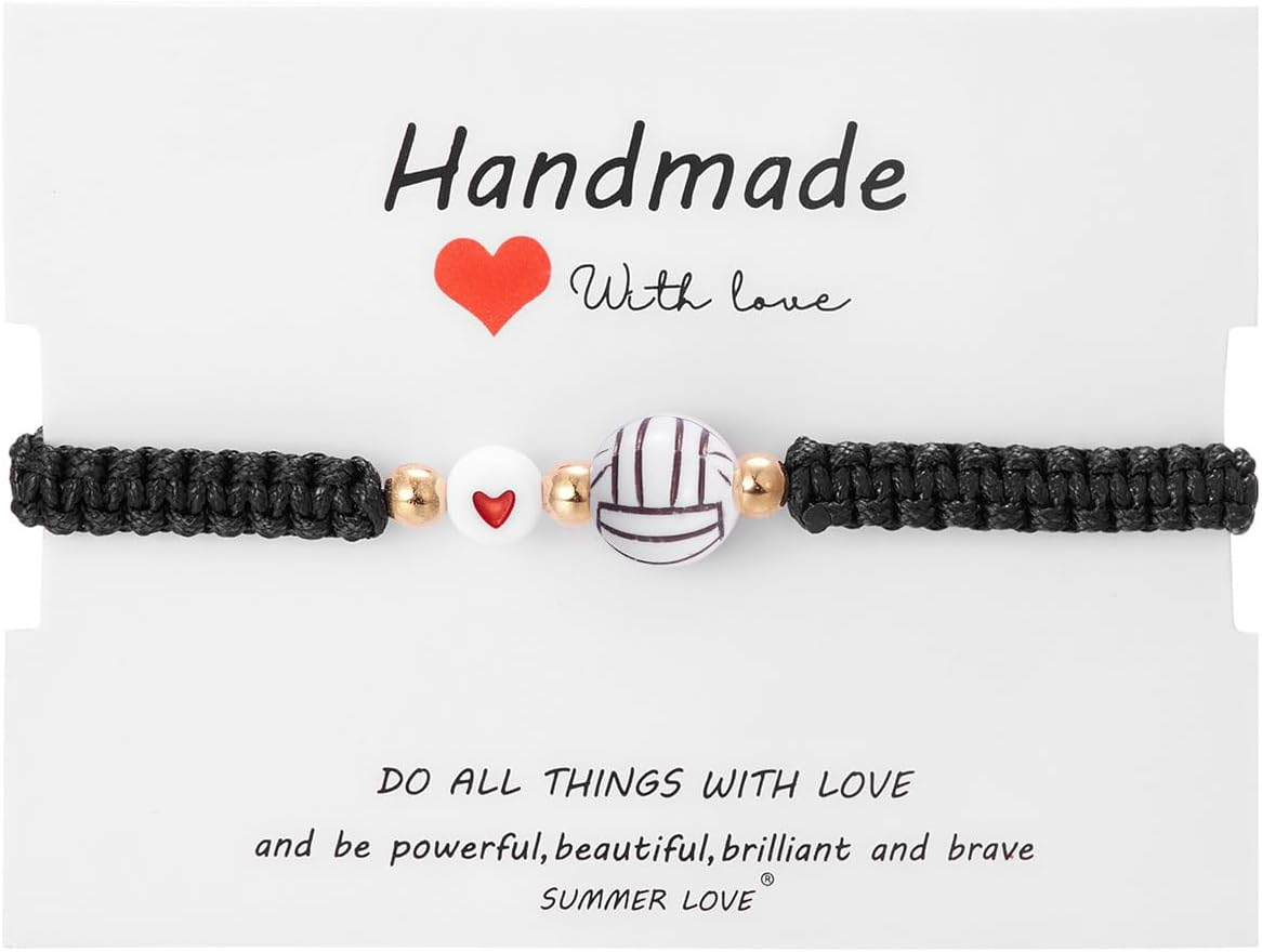 Sports Ball Bracelets for Women Men Handmade Braided Football Baseball Basket... - Picture 8 of 9