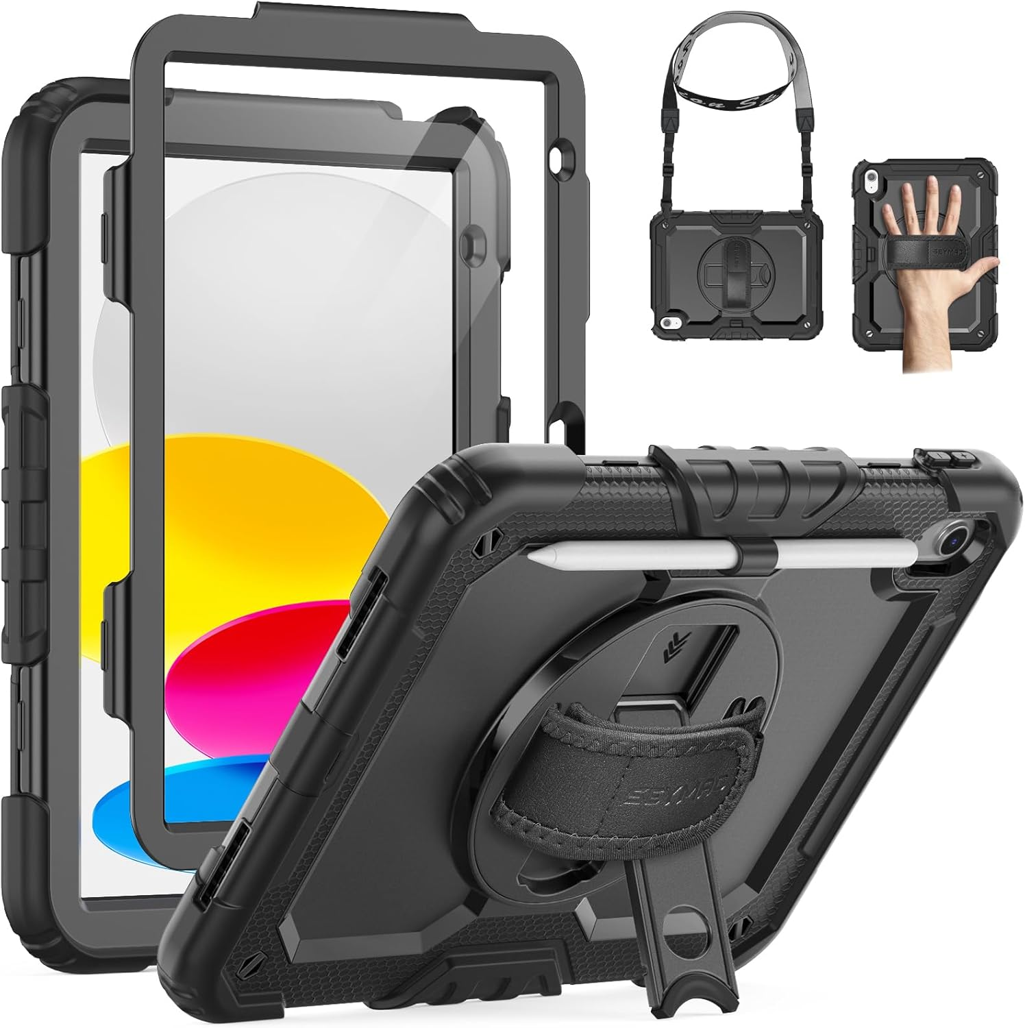 Custodia Armor per iPad Pro 11 con cavalletto/cinturino da polso/portapenne | Stuff Enough.be