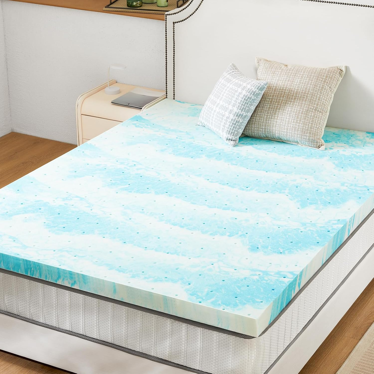 Memory Foam Mattress Topper Twin XL, 3 Inch Thick Gel Infused Cooling Toppers Pad for Twin XL Size Bed, Sleeper Sofa, RV, Camper, Certipur US Certified, Ventilated and Breathable