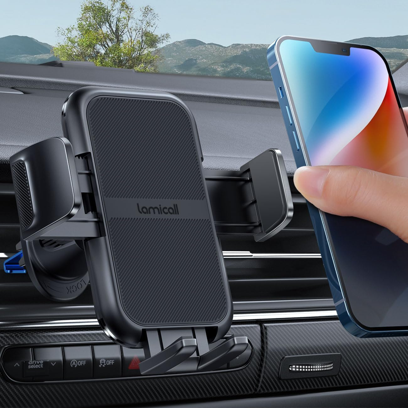 Lamicall 2024 Wider Clamp &Metal Hook Car Phone Holder Vent[Thick Cases Friendly