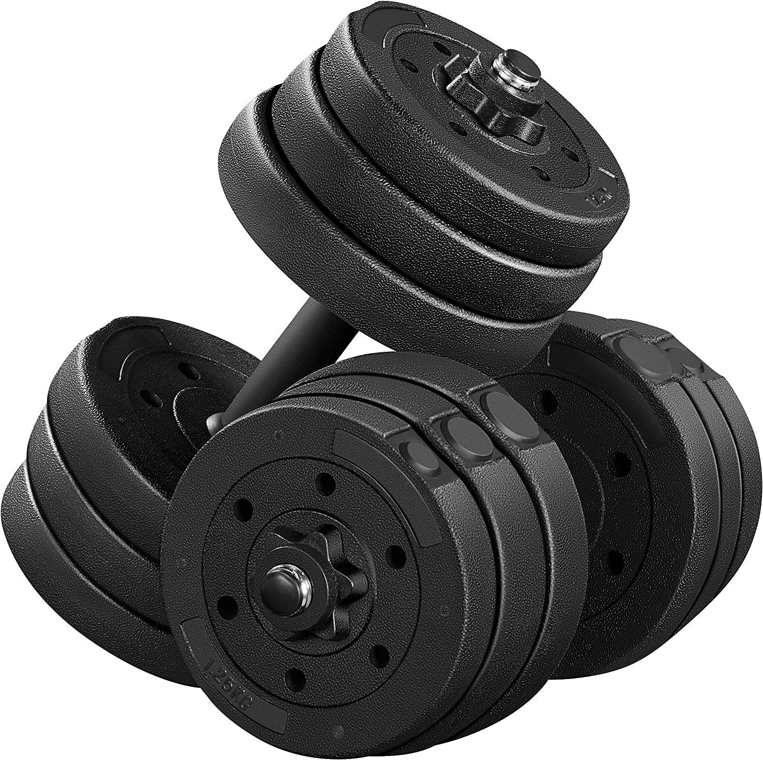 Adjustable Dumbbells Weight Set Dumbbell Weights Exercise & Fitness Equipment w/ 4 Spinlock Collars & 2 Connector Options for Women & Men Gym Home Strength Bodybuilding Training 44LB/66LB