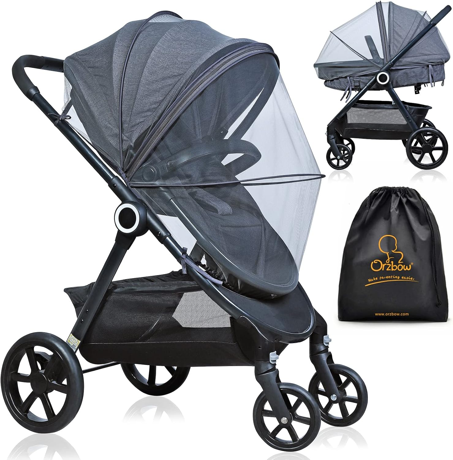 Orzbow Universal Mosquito Net for Stroller, Baby Bug Net with Two-Way Zippers... - Picture 2 of 3