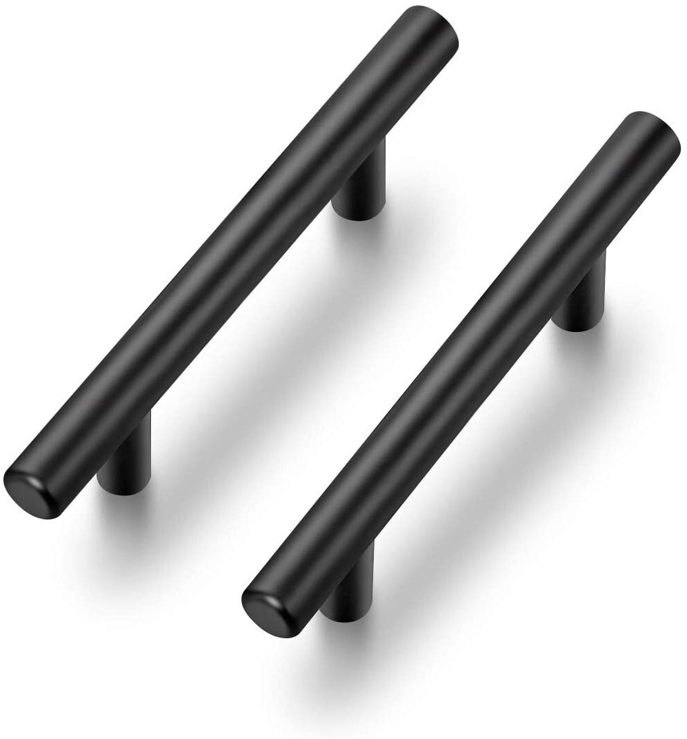 Ravinte 30 Pack | 5 Inch Cabinet Pulls Matte Black Stainless Steel Kitchen Drawer Pulls Cabinet Handles 5 Inchlength, 3 Inch Hole Center