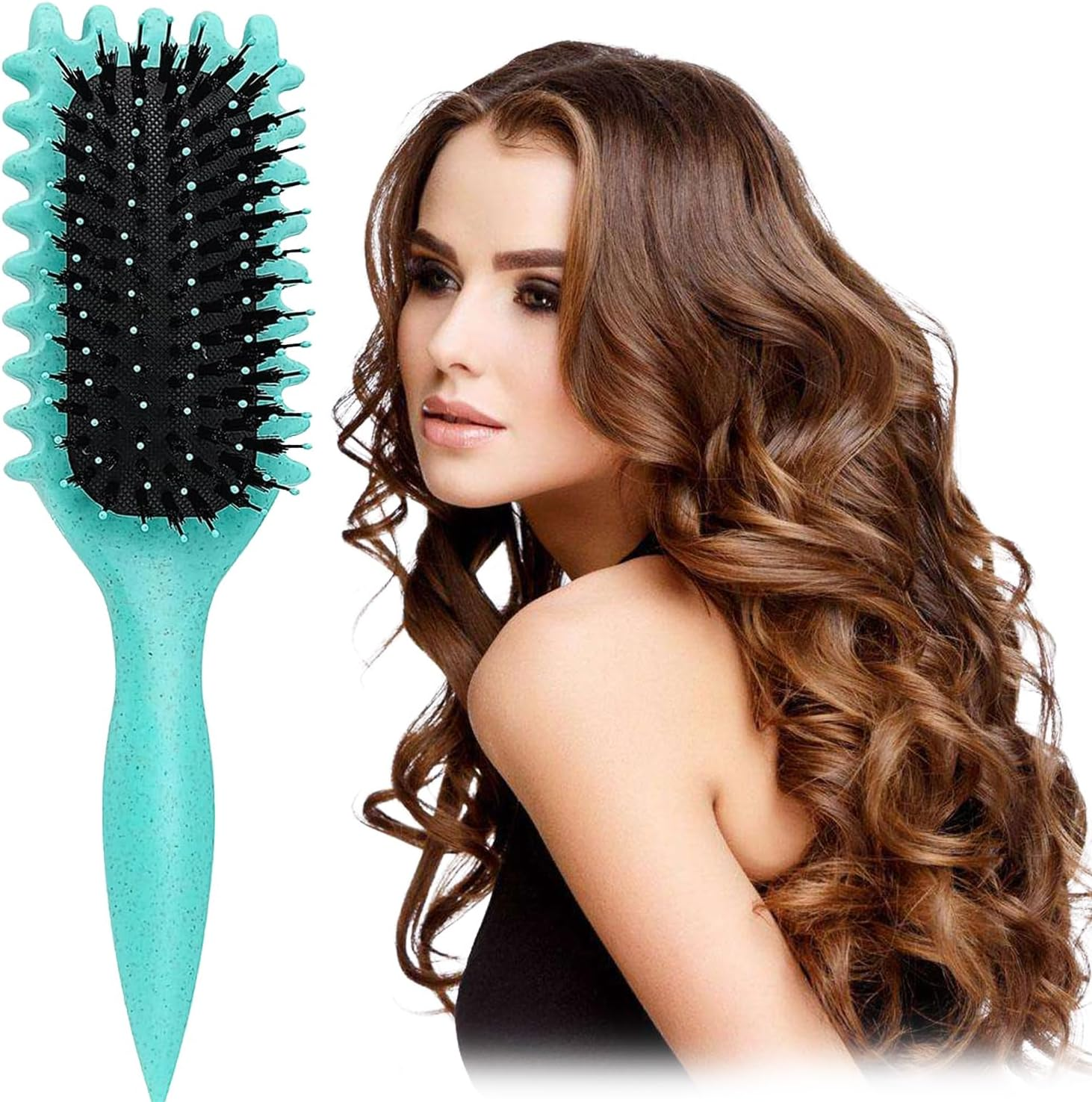 Curly Hair Brush for Defining and Detangling - Bounce Curl Boar Bristle Brush... - Picture 8 of 14