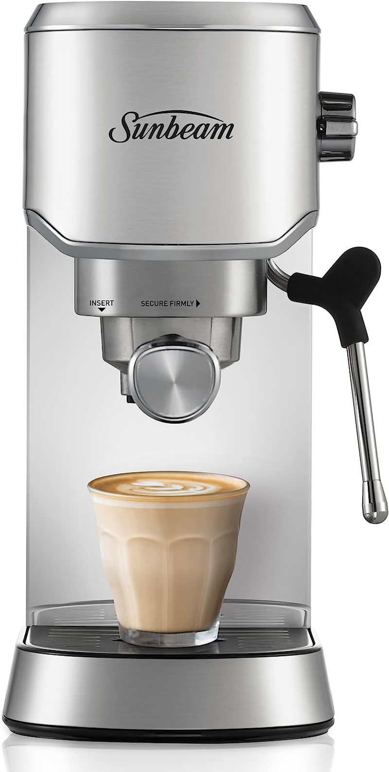 Compact Barista Espresso Machine | Small Manual Coffee Machine, 15-Bar Pump, Powerful Steam Wand, Café Style Features, Silver EMM2900SS