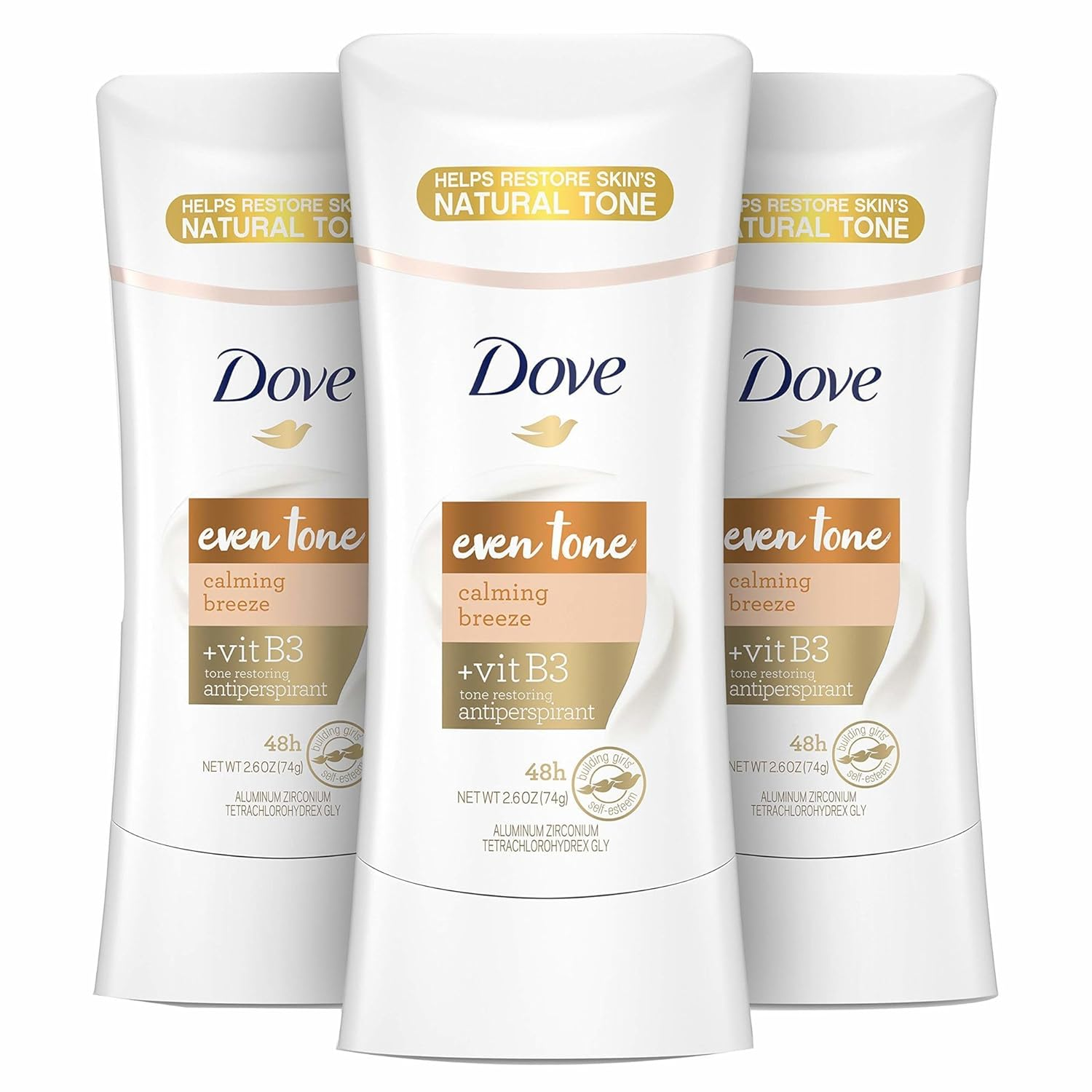 Dove Even Tone Antiperspirant Deodorant Stick Apple Blossom & Mango Butter 3 Count for Uneven Skin Tone 2.6 Oz