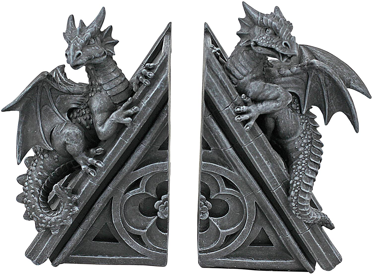 Gothic Castle Dragons Sculptural Bookends