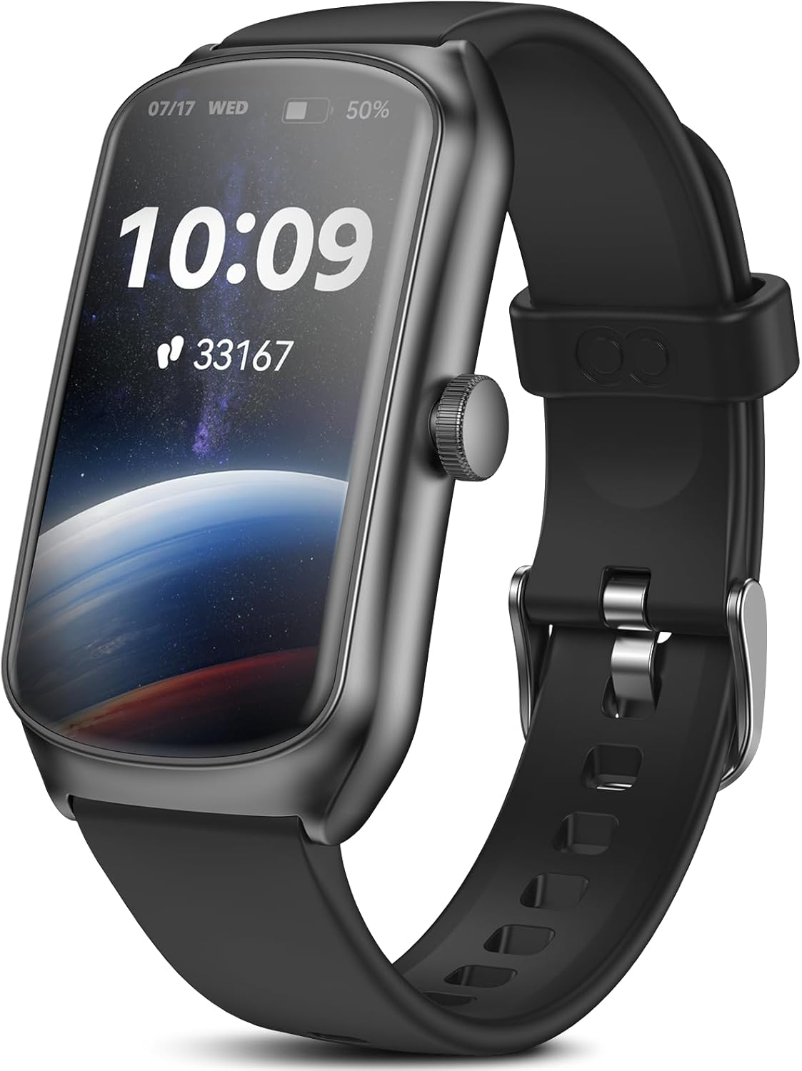 Fitness Trackers Android iOS Compatible, AMOLED Smart Watches with Heart Rate/Waterproof/Sleep/Pedometer Monitor Step Tracker Counter for Men Women (Black)