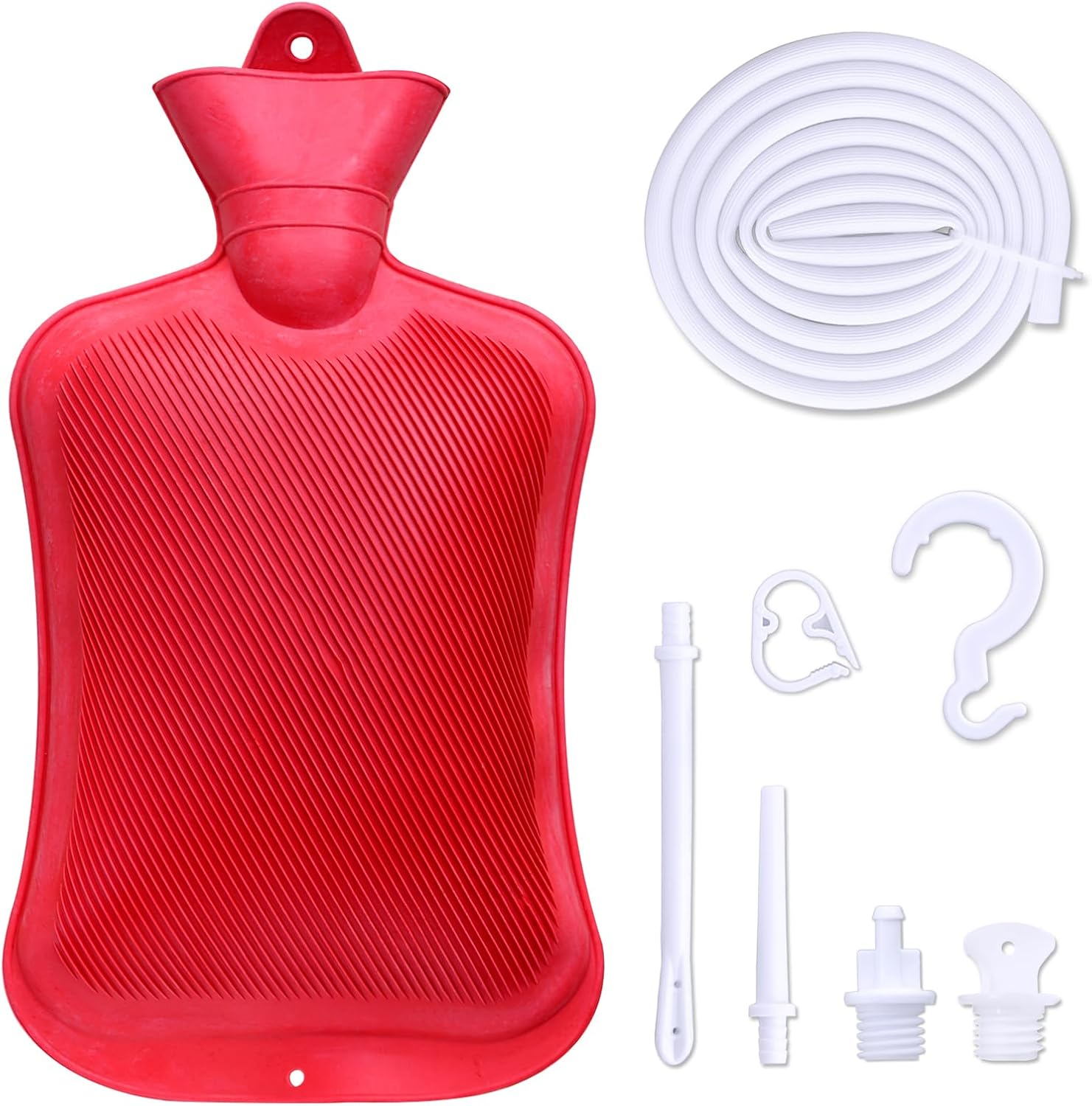 Red Enema Bag Kit Colon Cleanse Kit Hot Water Bottle (2