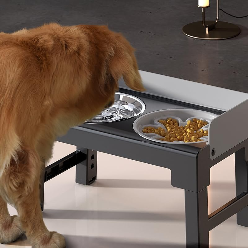 Marchul Spill Proof Elevated Dog Bowls, Tiltable Raised Dog Bowls with 1 Stai... - Picture 9 of 14
