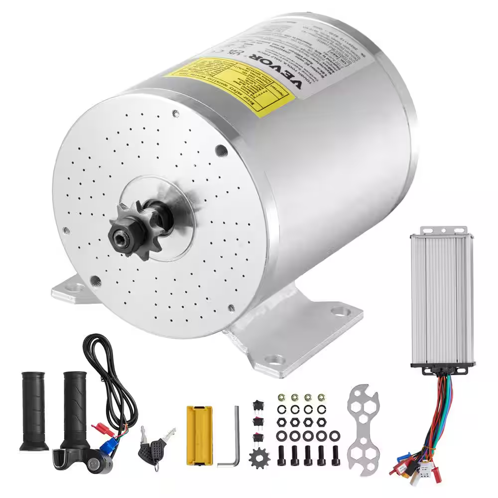 2000-Watt Electric Brushless DC Motor Kit-48-Volt 4300Rpm Motor-With Upgraded Speed Controller and Throttle Grip Kit