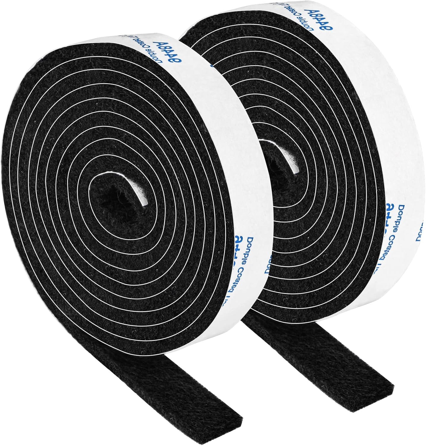 2 Pack Roll Felt Strips with Adhesive Backing: 1/2X60 Inches Black