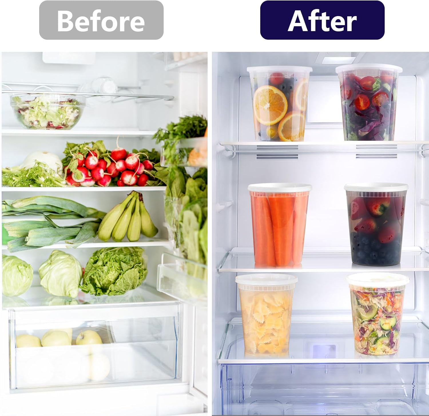 36-Pack 32 oz Plastic Deli Food Containers with Lids plastic soup containers ... - Picture 7 of 20